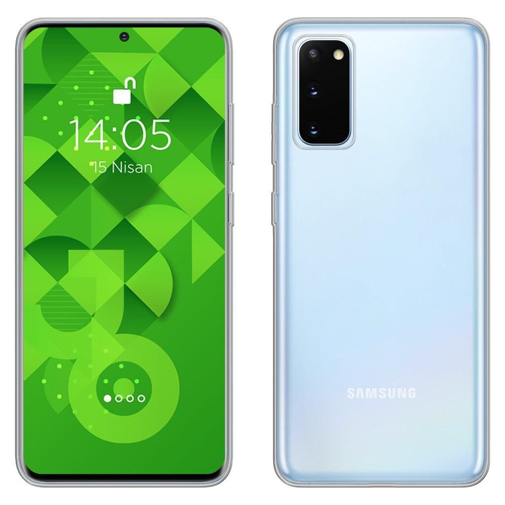 Jopus Galaxy S20 ile Uyumlu Tıpalı Kamera Korumalı Silikon Kılıf Şeffaf