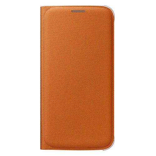 Galaxy S6 ile Uyumlu Flip Wallet (Tekstil) Turuncu EF-WG920BOEGWW