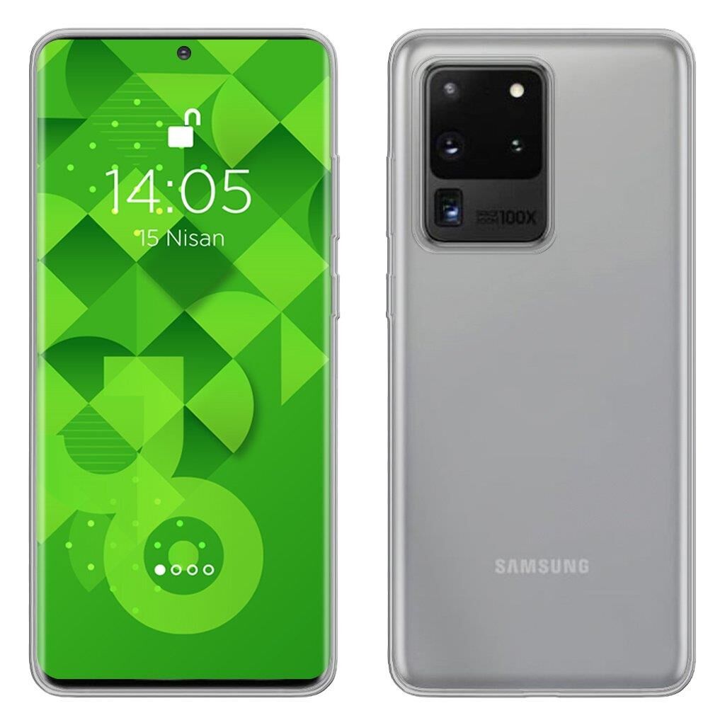 Jopus Galaxy S20 Ultra ile Uyumlu Tıpalı Kamera Korumalı ile Uyumlu Silikon Kılıf Şeffaf
