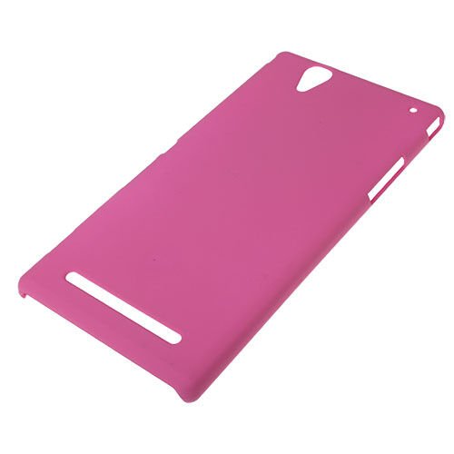 Xperia T2 Ultra ile Uyumlu Sert Kauçuk Kılıf Pembe