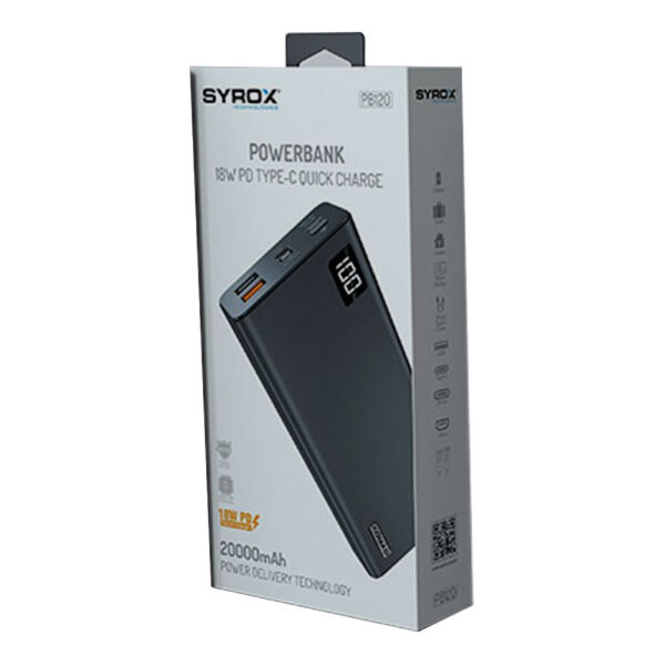 Syrox Powerbank Şarj Cihazı 20000mAh PB120 Siyah