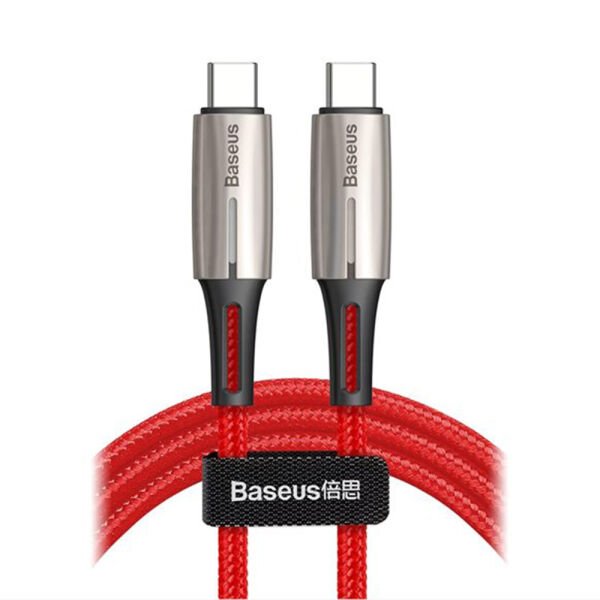Baseus Water Drop Type C To Type C 3A Şarj Kablosu 1M Kırmızı