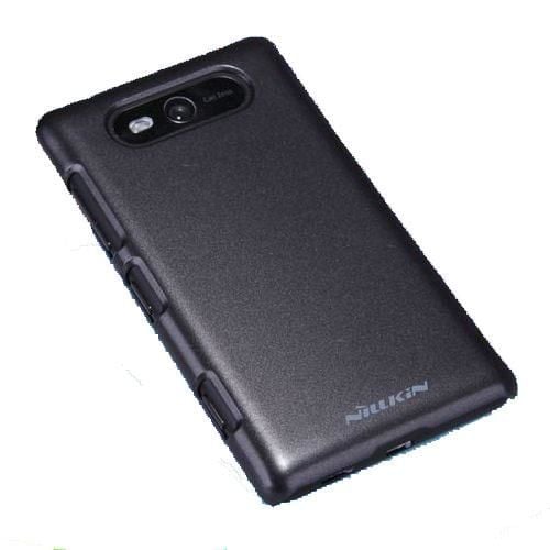 Nillkin Lumia 820 ile Uyumlu Parlak Sert Kauçuk Kılıf Siyah