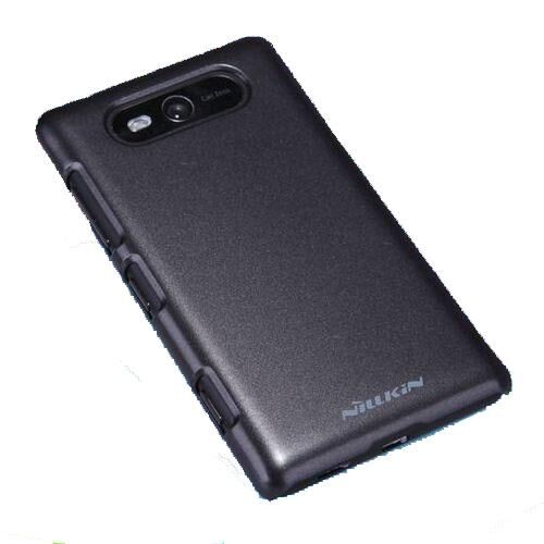 Nillkin Lumia 820 ile Uyumlu Parlak Sert Kauçuk Kılıf Siyah