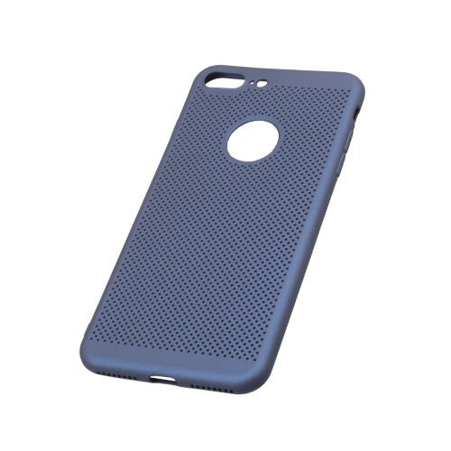 iPhone 7 Plus ile Uyumlu Rubber Delikli Silikon Kılıf Lacivert