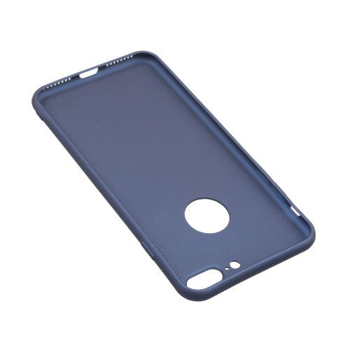 iPhone 7 Plus ile Uyumlu Rubber Delikli Silikon Kılıf Lacivert