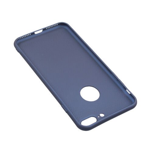 iPhone 7 Plus ile Uyumlu Rubber Delikli Silikon Kılıf Lacivert