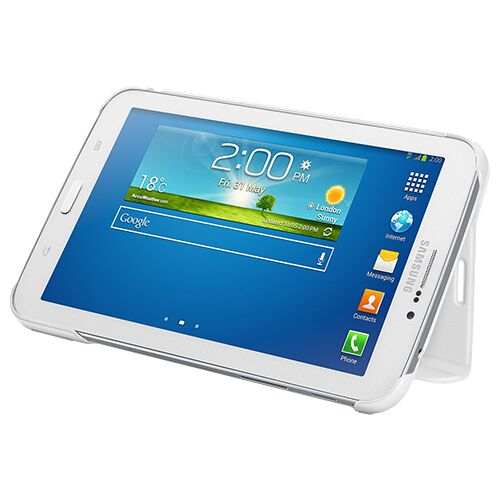 Galaxy Tab 3 7.0'' T210 ile Uyumlu Bookcover Kılıf Beyaz EF-BT210BWEGWW (Out)