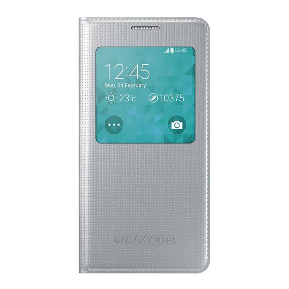 Galaxy Alpha G850 ile Uyumlu S View Kılıf Gümüş EF-CG850BSEGWW (Out)
