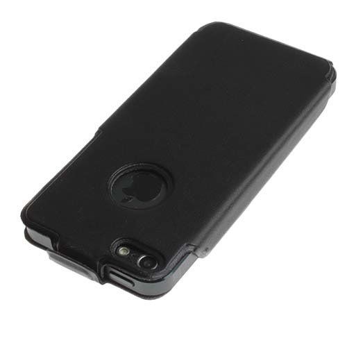 iPhone SE/5S/5 ile Uyumlu Kaliteli Dik Model Deri Kılıf Siyah