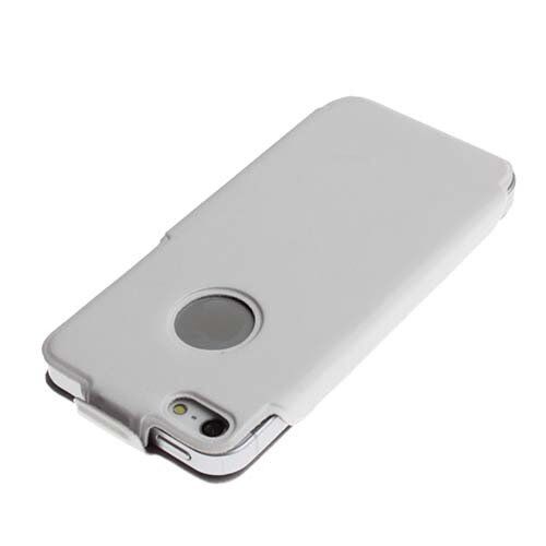 iPhone SE/5S/5 ile Uyumlu Kaliteli Dik Model Deri Kılıf Beyaz