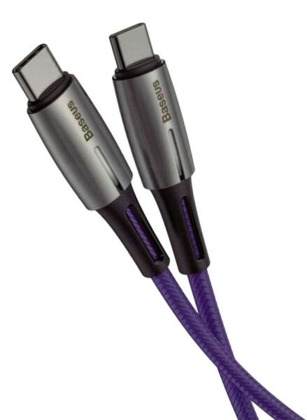 Baseus Water Drop Type C To Type C 3A Şarj Kablosu 2M Mor CATSD-K05