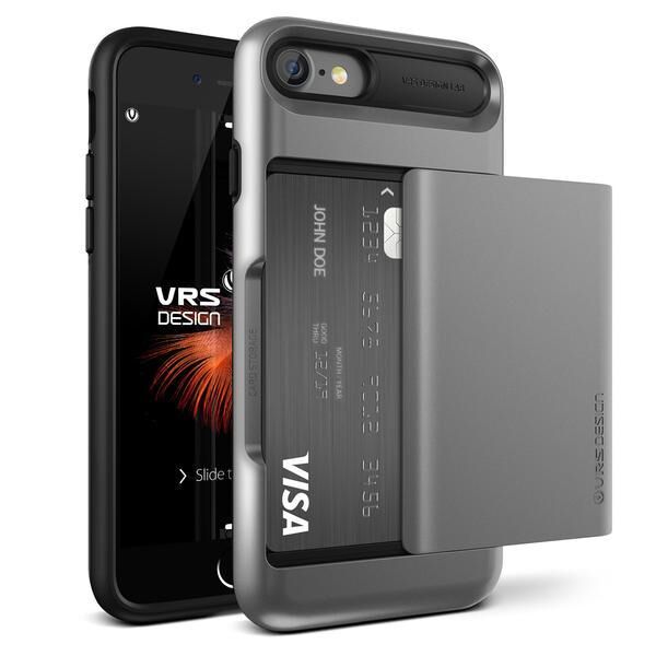 VRSDESIGN iPhone 7 ile Uyumlu Damda Glide Series Kılıf Steel Silver