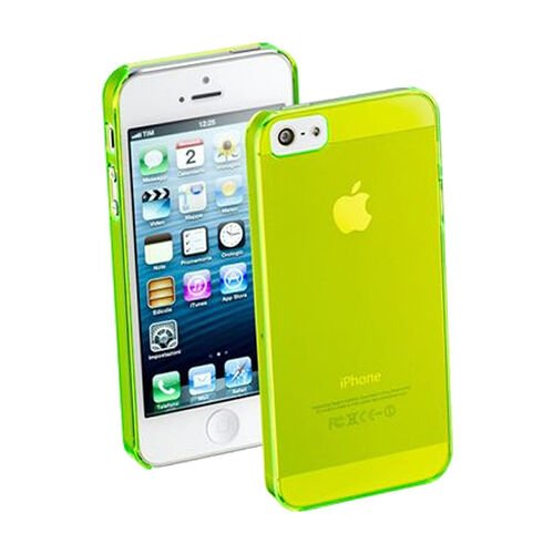 Cellular Line iPhone SE/5S/5 ile Uyumlu Cool Fluo Şeffaf Sert Kılıf Yeşil COOLIPHONE5L (Out)