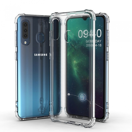 Blogy Galaxy A20s ile Uyumlu Crystal Fit Kılıf Crystal Clear