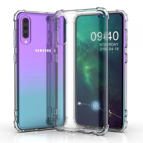 Blogy Galaxy A30s ile Uyumlu Crystal Fit Kılıf Crystal Clear