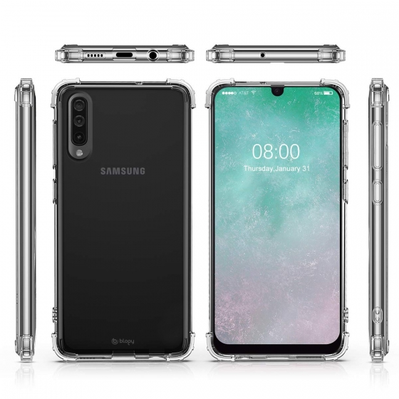 Blogy Galaxy A50 ile Uyumlu Crystal Fit Kılıf Crystal Clear