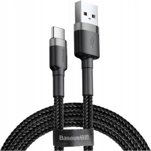 Baseus Cafule Cable 2A Type-C Şarj Kablosu Gri Siyah 2M CATKLF-CG1