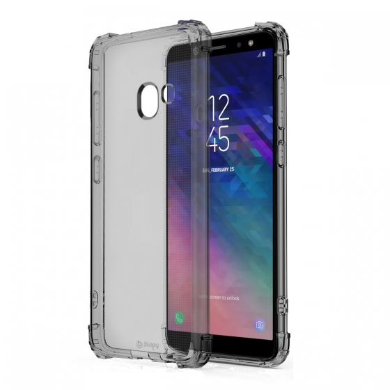 Blogy Galaxy A6 ile Uyumlu Crystal Fit Kılıf Smoke Black