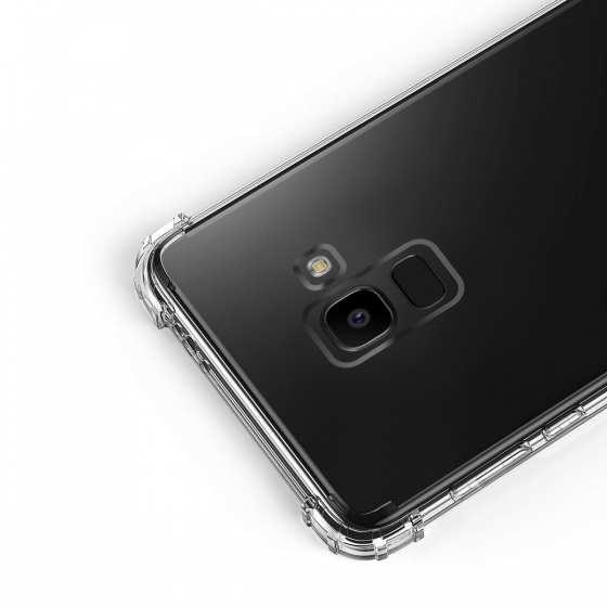 Blogy Galaxy A6 ile Uyumlu Crystal Fit Kılıf Smoke Black