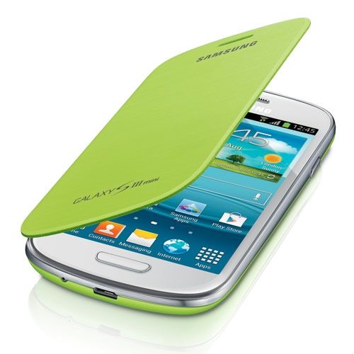 Galaxy S3 Mini i8190 i8200 ile Uyumlu Flip Cover Kılıf Açık Yeşil EFC-1M7FMEGSTD