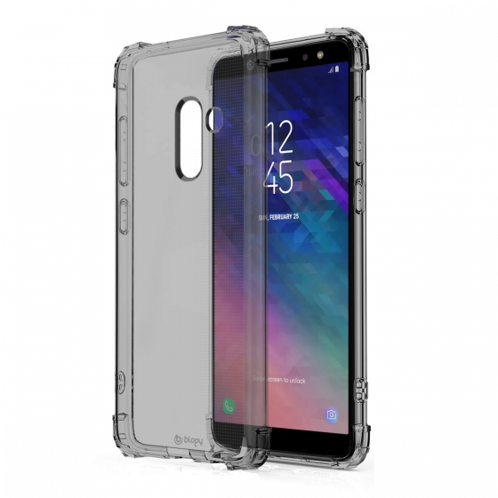 Blogy Galaxy A6 Plus ile Uyumlu Crystal Fit Kılıf Smoke Black