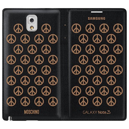 Galaxy Note 3 ile Uyumlu Moschino Flip Wallet Kılıf Siyah-Altın EF-EN900BGEGWW (Out)