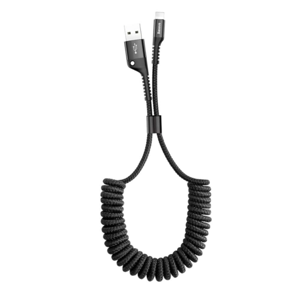 Baseus Fish Eye Spring Lightning Şarj Kablosu Calsr-01 Siyah
