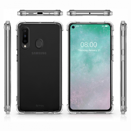 Blogy Galaxy A60 ile Uyumlu Crystal Fit Kılıf Crystal Clear