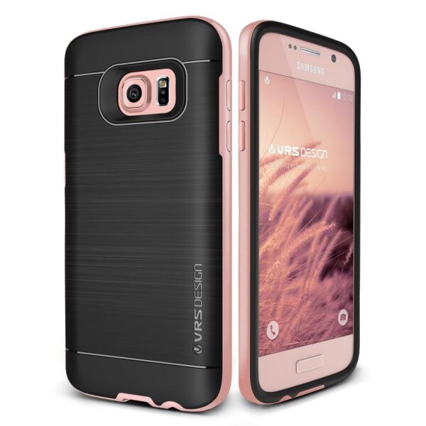 Verus Galaxy S7 Edge ile Uyumlu High Pro Shield Kılıf Rose Gold