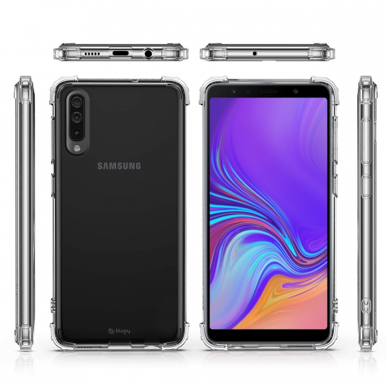 Blogy Galaxy A7 2018 ile Uyumlu Crystal Fit Kılıf Crystal Clear