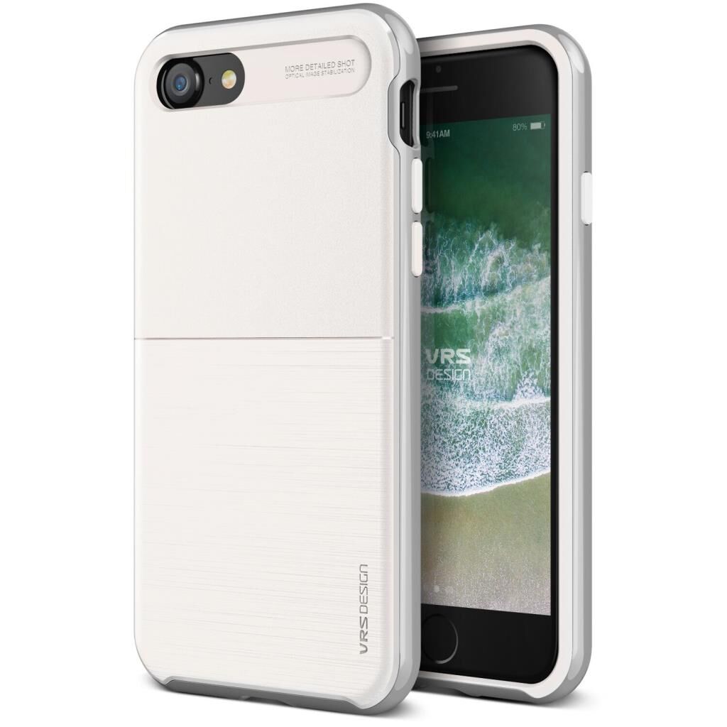 VRS Design iPhone 8/7 ile Uyumlu New High Pro Shield Kılıf White Silver