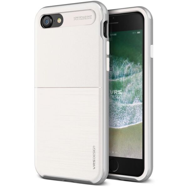 VRS Design iPhone 8/7 ile Uyumlu New High Pro Shield Kılıf White Silver