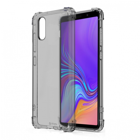 Blogy Galaxy A7 2018 ile Uyumlu Crystal Fit Kılıf Smoke Black