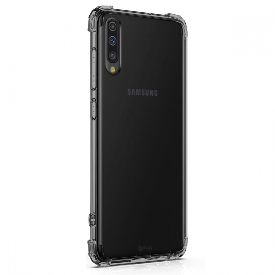 Blogy Galaxy A7 2018 ile Uyumlu Crystal Fit Kılıf Smoke Black
