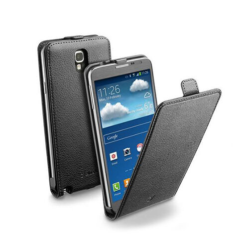 Cellular Line N7500 Galaxy Note 3 Neo ile Uyumlu Flap Essential Mıknatıslı Deri Kılıf Siyah FLAPESSPHNOTE3NBK