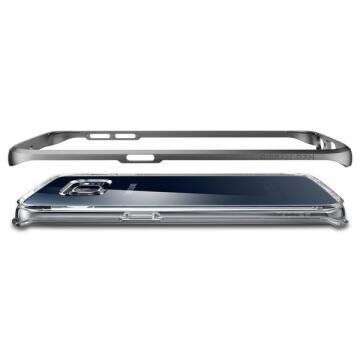 Spigen Galaxy S6 Edge ile Uyumlu Kılıf Neo Hybrid CC Gun Metal