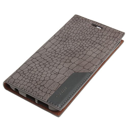 Galaxy S6 Edge ile Uyumlu Kılıf Rock Serisi Kapaklı Gri