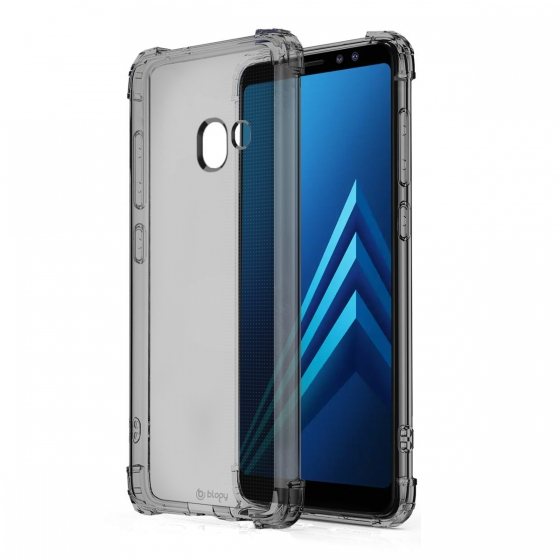 Blogy Galaxy A8 ile Uyumlu Crystal Fit Kılıf Smoke Black