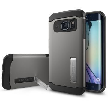 Spigen Galaxy S6 Edge ile Uyumlu Kılıf Slim Armor Gun Metal