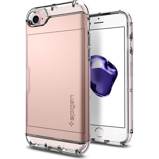 Spigen iPhone 7/8 ile Uyumlu Kılıf Crystal Wallet Cüzdan Rose Gold