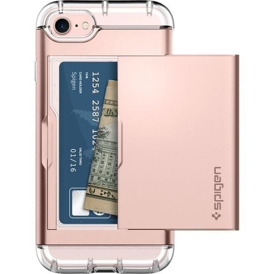 Spigen iPhone 7/8 ile Uyumlu Kılıf Crystal Wallet Cüzdan Rose Gold