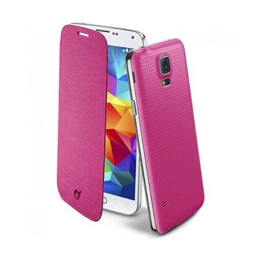 Cellular Line Galaxy S5 ile Uyumlu Flip Book Kılıf Pembe BACKBOOKGALS5P