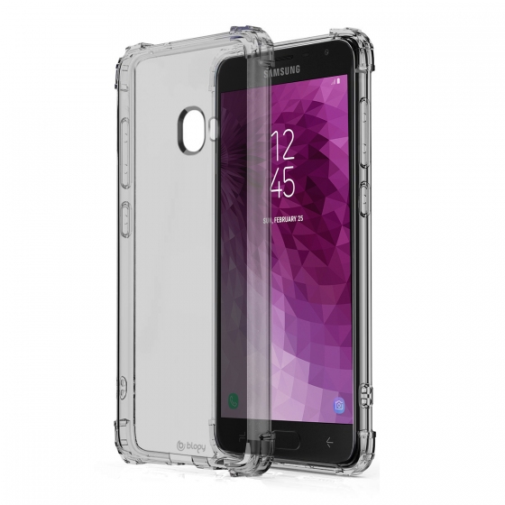 Blogy Galaxy J4 ile Uyumlu Crystal Fit Kılıf Smoke Black