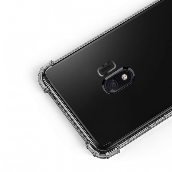 Blogy Galaxy J4 ile Uyumlu Crystal Fit Kılıf Smoke Black