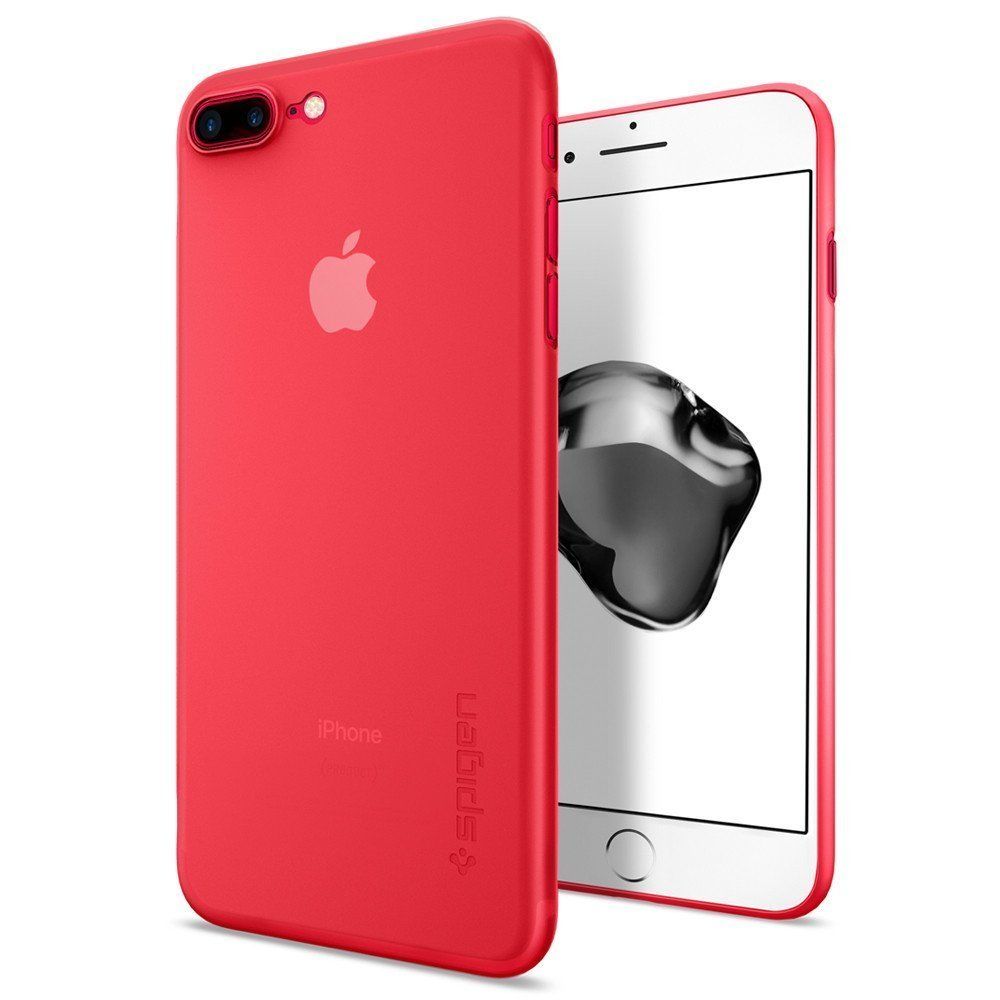 Spigen iPhone 7 Plus ile Uyumlu Kılıf Air Skin Ultra İnce 4 Tarafı Tam Koruma Crimson Red (Out)