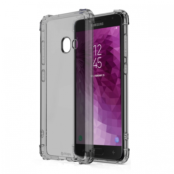 Blogy Galaxy J4 Plus ile Uyumlu Crystal Fit Kılıf Smoke Black