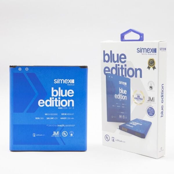 Simex G530/J3/J5 Galaxy Grand Prime ile Uyumlu SBT-03 EB-BG530BBC Batarya Blue Edition