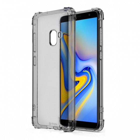 Blogy Galaxy J6 ile Uyumlu Crystal Fit Kılıf Smoke Black