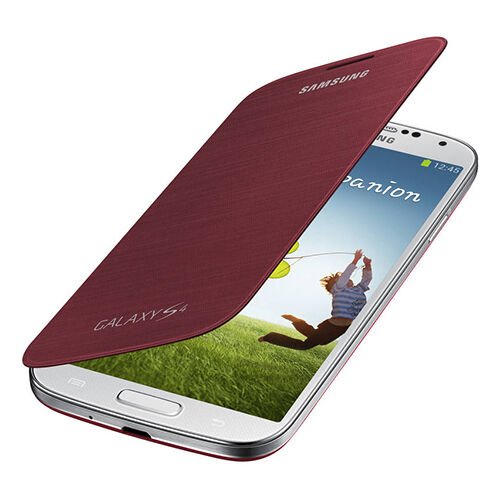Galaxy S4 ile Uyumlu Flip Cover Kılıf Kırmızı EF-FI950BREGWW